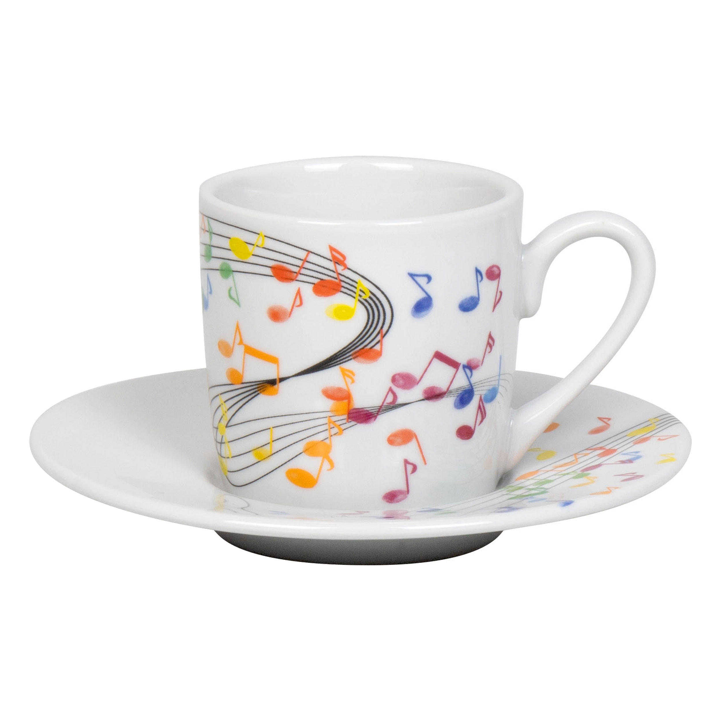 ESPRESSOTASSE Flying Notes mit Untertasse - Naturfarben, Keramik (0.3L) - Könitz