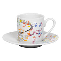 ESPRESSOTASSE Flying Notes mit Untertasse - Naturfarben, Keramik (0.3L) - Könitz