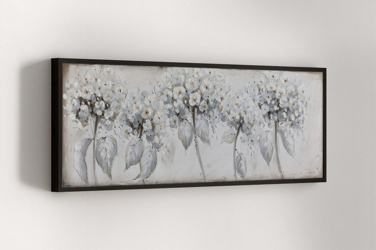 ACRYLBILD HANDGEMALT 150/50 cm - Weiß, Holz/Textil (150/50cm) - KUNSTLOFT