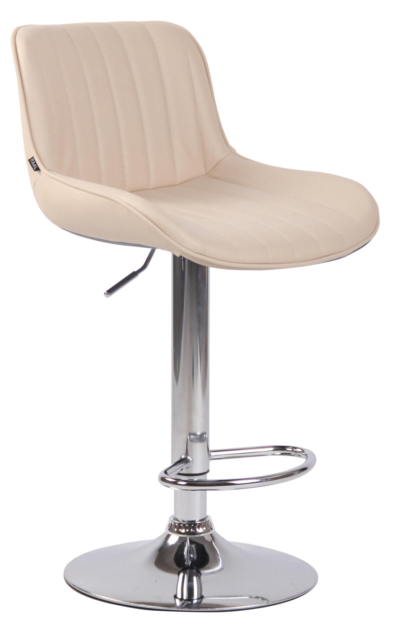 BARHOCKER Lederlook creme - Chromfarben/Creme, Textil/Metall (50/86/50cm) - CLP