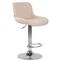 BARHOCKER Lederlook creme - Chromfarben/Creme, Textil/Metall (50/86/50cm) - CLP