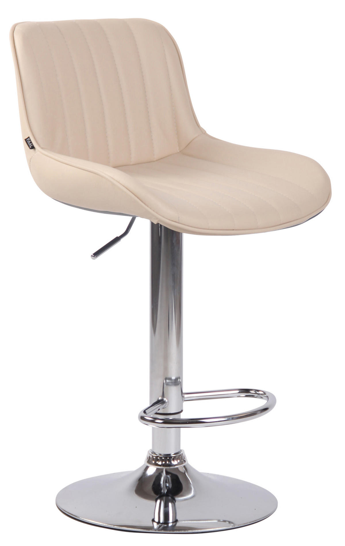 BARHOCKER Lederlook creme - Chromfarben/Creme, Textil/Metall (50/86/50cm) - CLP