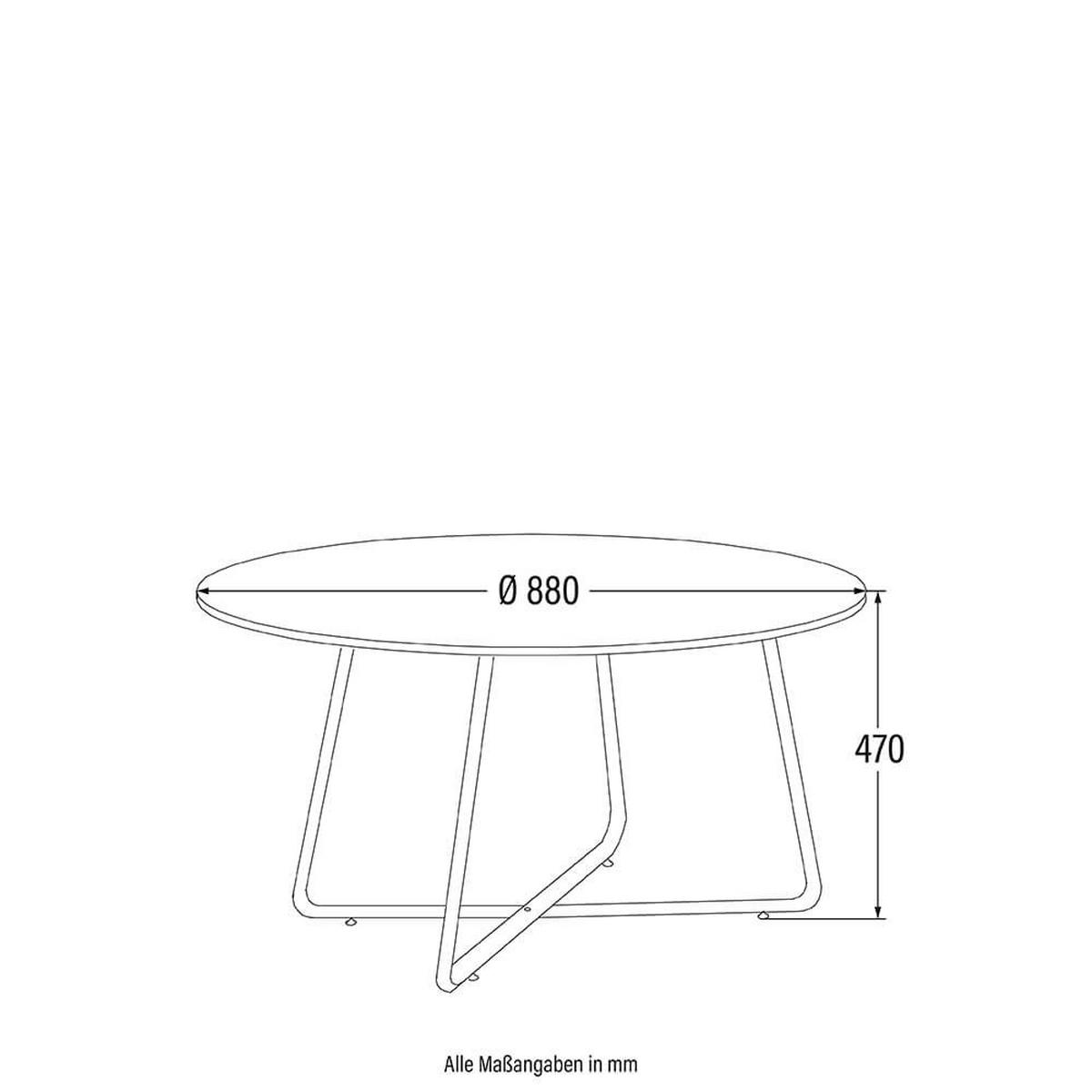 COUCHTISCH Rund NOVARA - 88 x 47 cm Fishbone Oak - Braun, Holz (110/66/47cm) - Home Deluxe