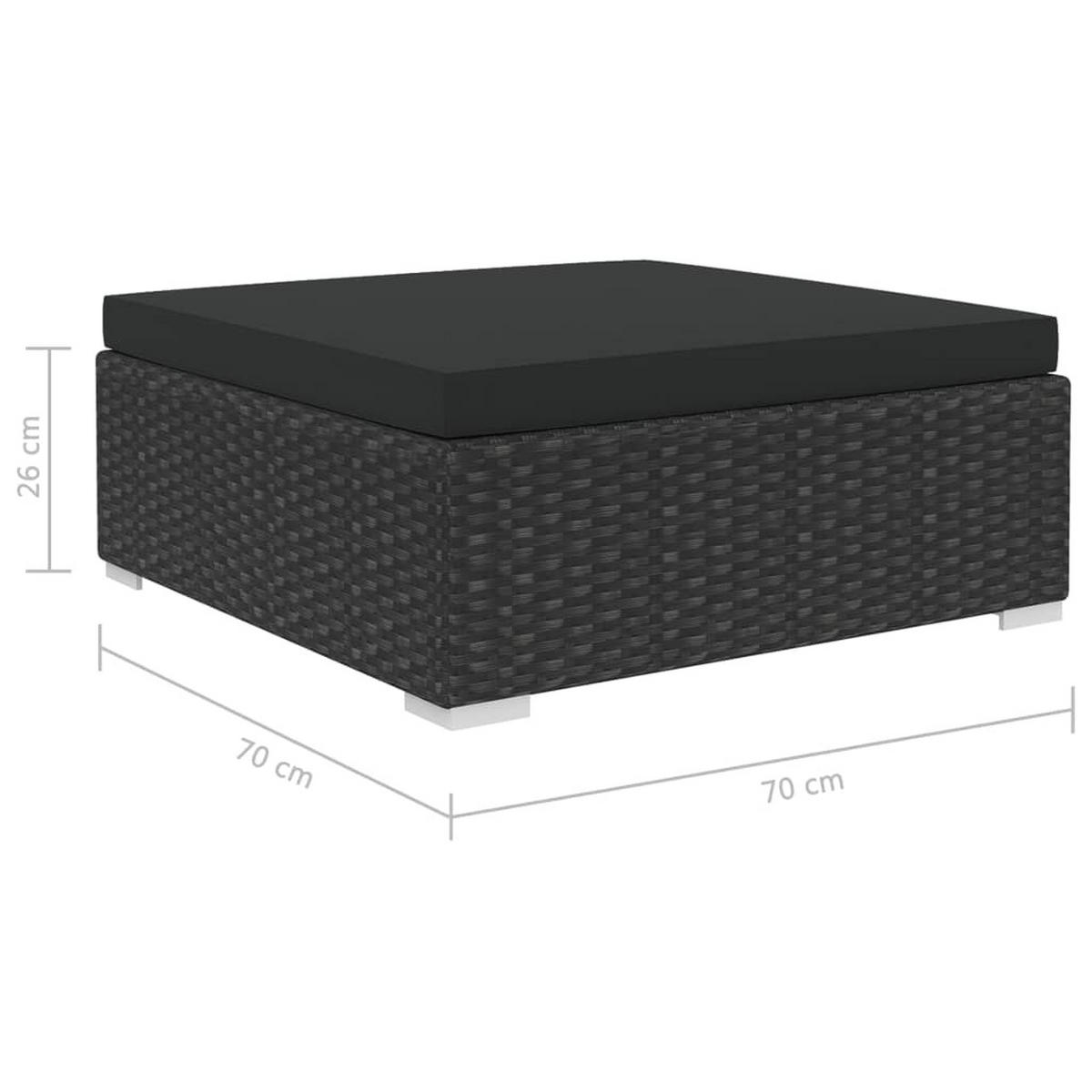 GARTEN-LOUNGE-SET 10Er Set Mit Auflagen Poly Rattan Schwarz - Schwarz, Kunststoff - vidaXL
