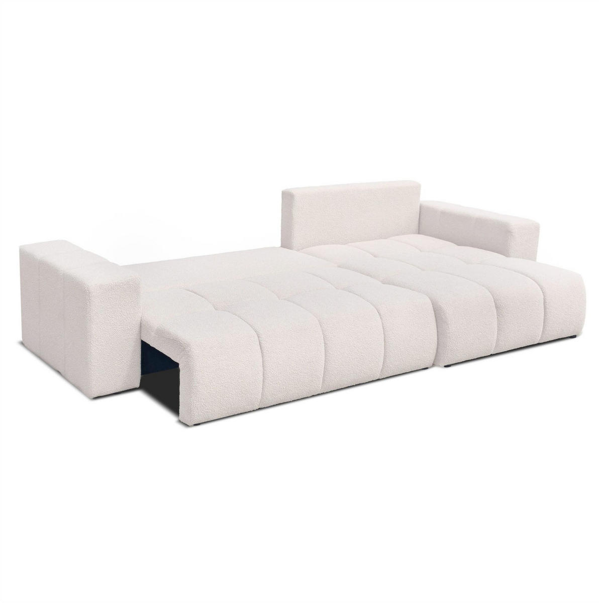 ECKSOFA Anabel Max Mit Schlaffunktion - Weiß, Holzwerkstoff/Textil (145/278cm) - Fun Möbel