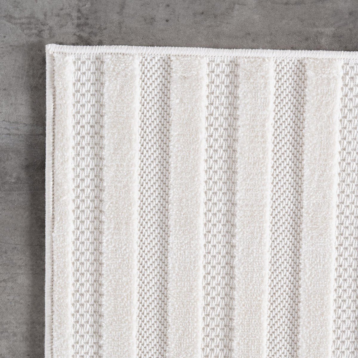 TEPPICH In-/Outdoor Kurzflor Raumtiefe Muster Polypropylen Küche Creme Läufer 80x250 - Creme, Textil (80/250cm) - KADIMA DESIGN