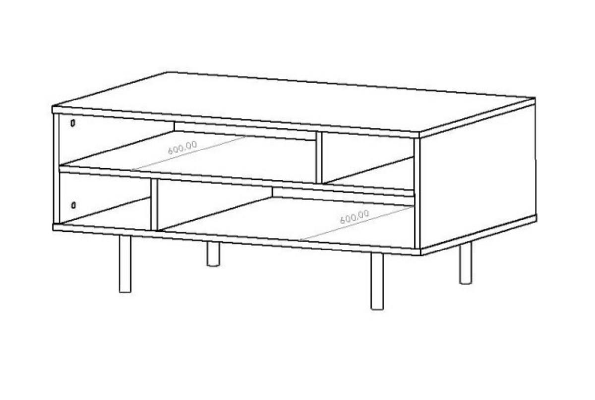 COUCHTISCH Bianco Kaschmir - Kaschmir, Holzwerkstoff (60/100/45cm) - Bettso