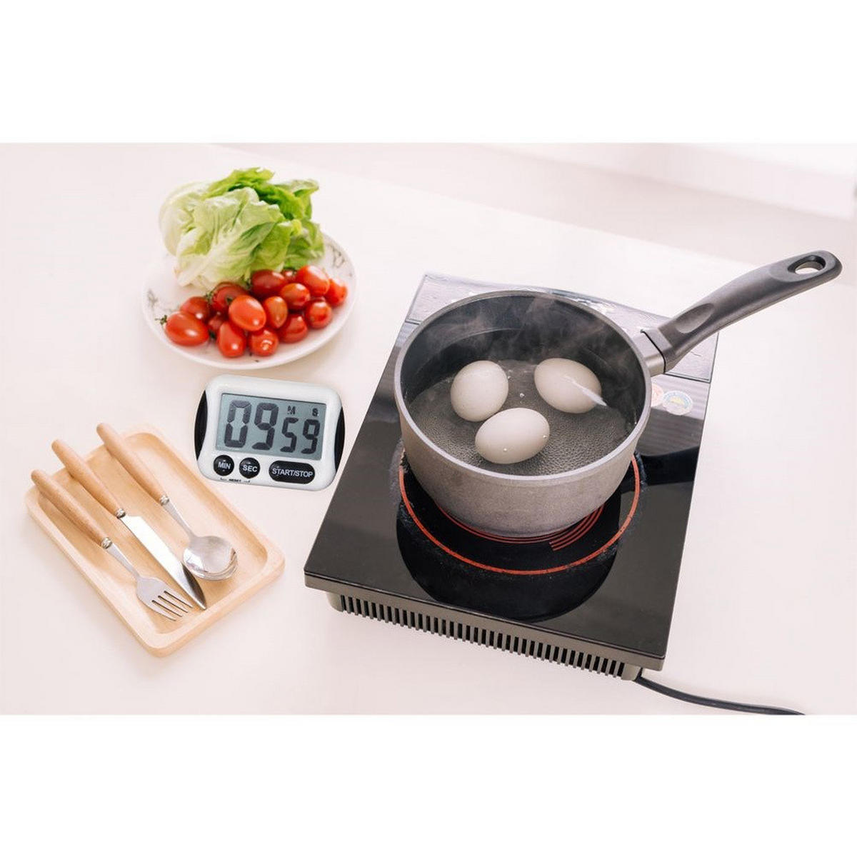 KÜCHENTIMER Weiß Schwarz - Multicolor, Kunststoff (9/6.5/2cm) - Orion 
