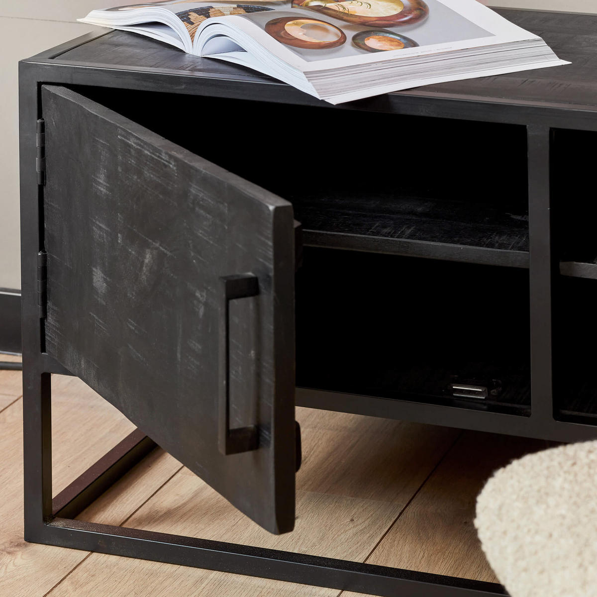 TV-MÖBEL Denver Schwarz 45/100/50 cm - Schwarz, Holz (100/50/45cm) - Starfurn