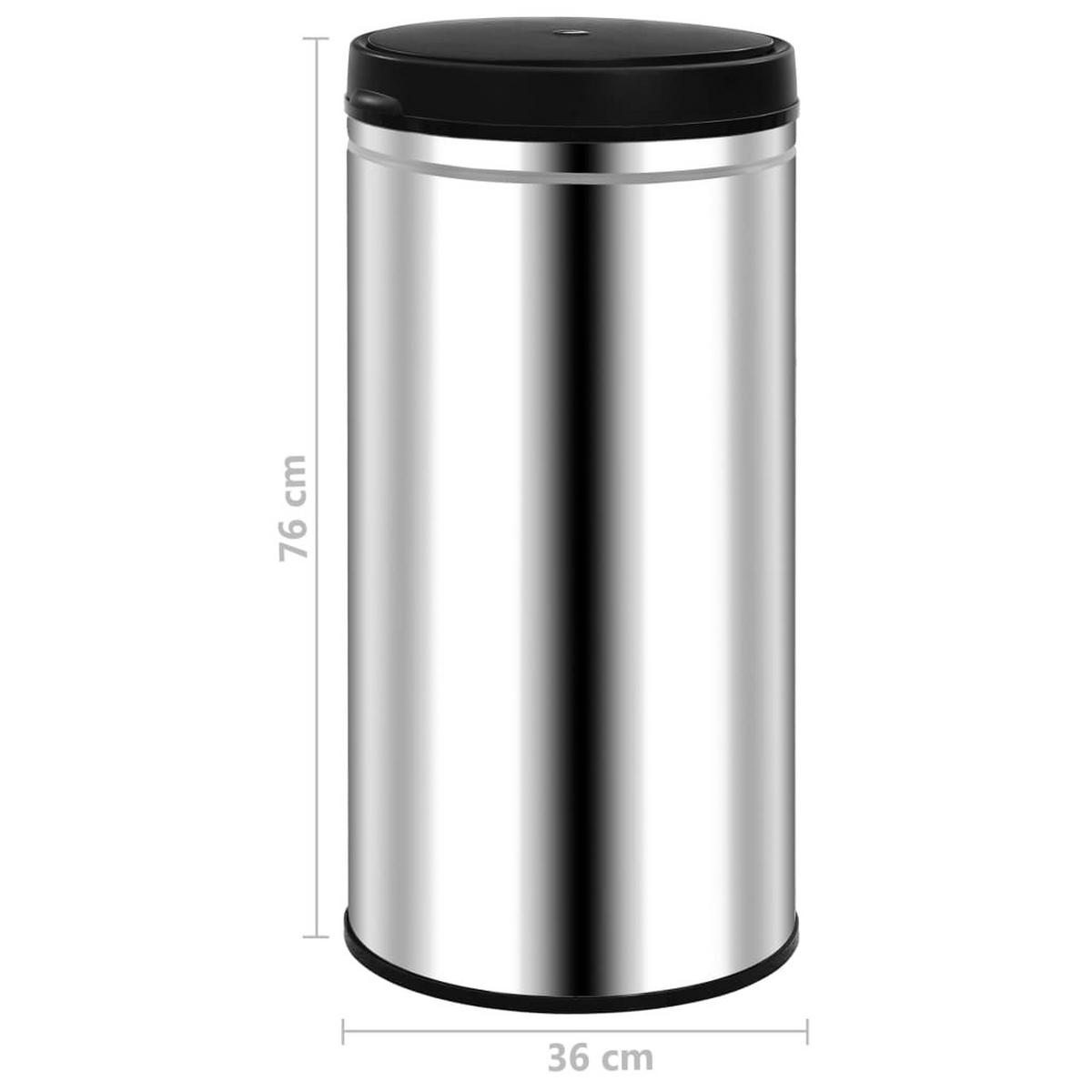 MÜLLEIMER mit Sensor 70L Edelstahl Abfalleimer Automatik - Silberfarben, Metall (36/76/36cm) - DELUKE