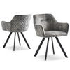 ARMLEHNSTUHL CYRUS Grau 2 Stück - Grau, Textil/Metall (58/79/60cm) - B&D Home