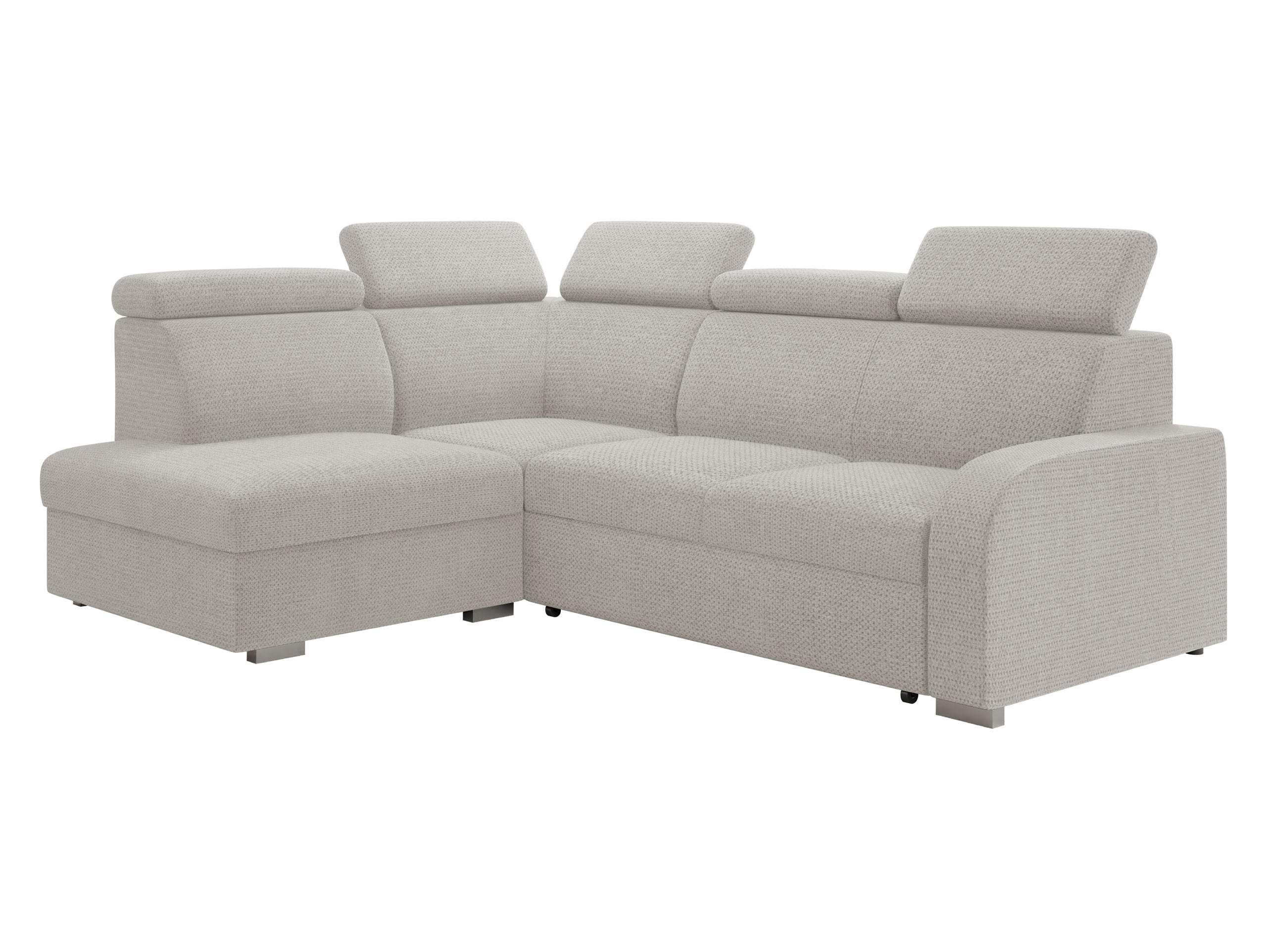 ECKSOFA Oslo 2rRLXp, Seite: Links LXP+R+2R - Silberfarben/Creme, Holz/Textil (250/200cm) - MIRJAN24