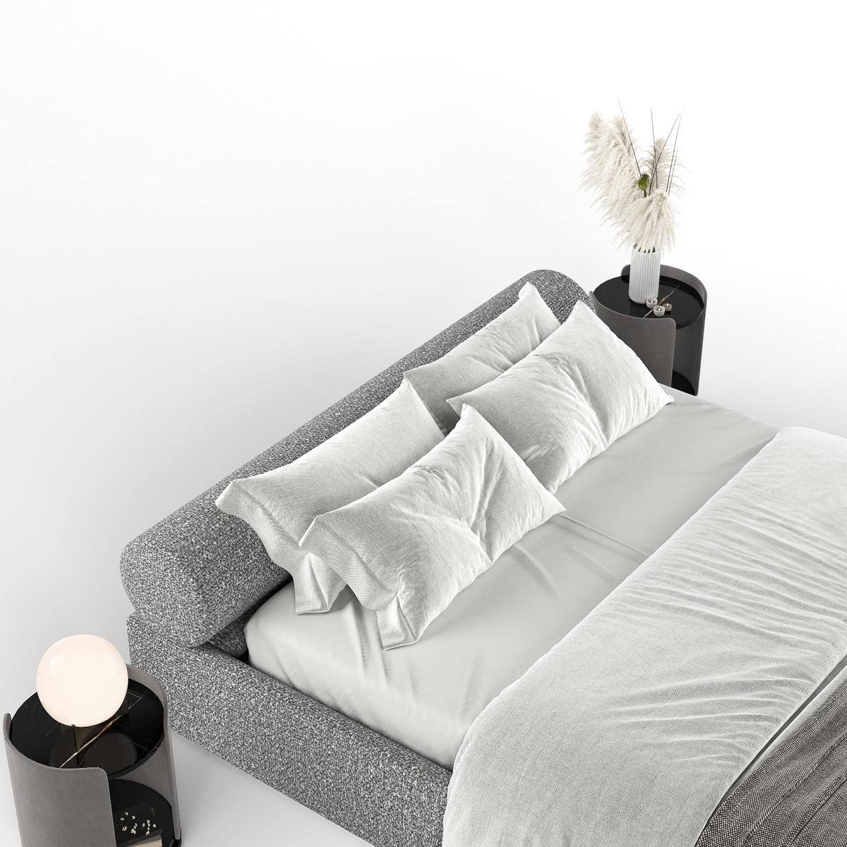 POLSTERBETT Solvo mit Stauraum 180/200 cm Hellgrau im Blur Stoff - Hellgrau/Schwarz, Holz/Holzwerkstoff (180/200cm) - AltaBeds