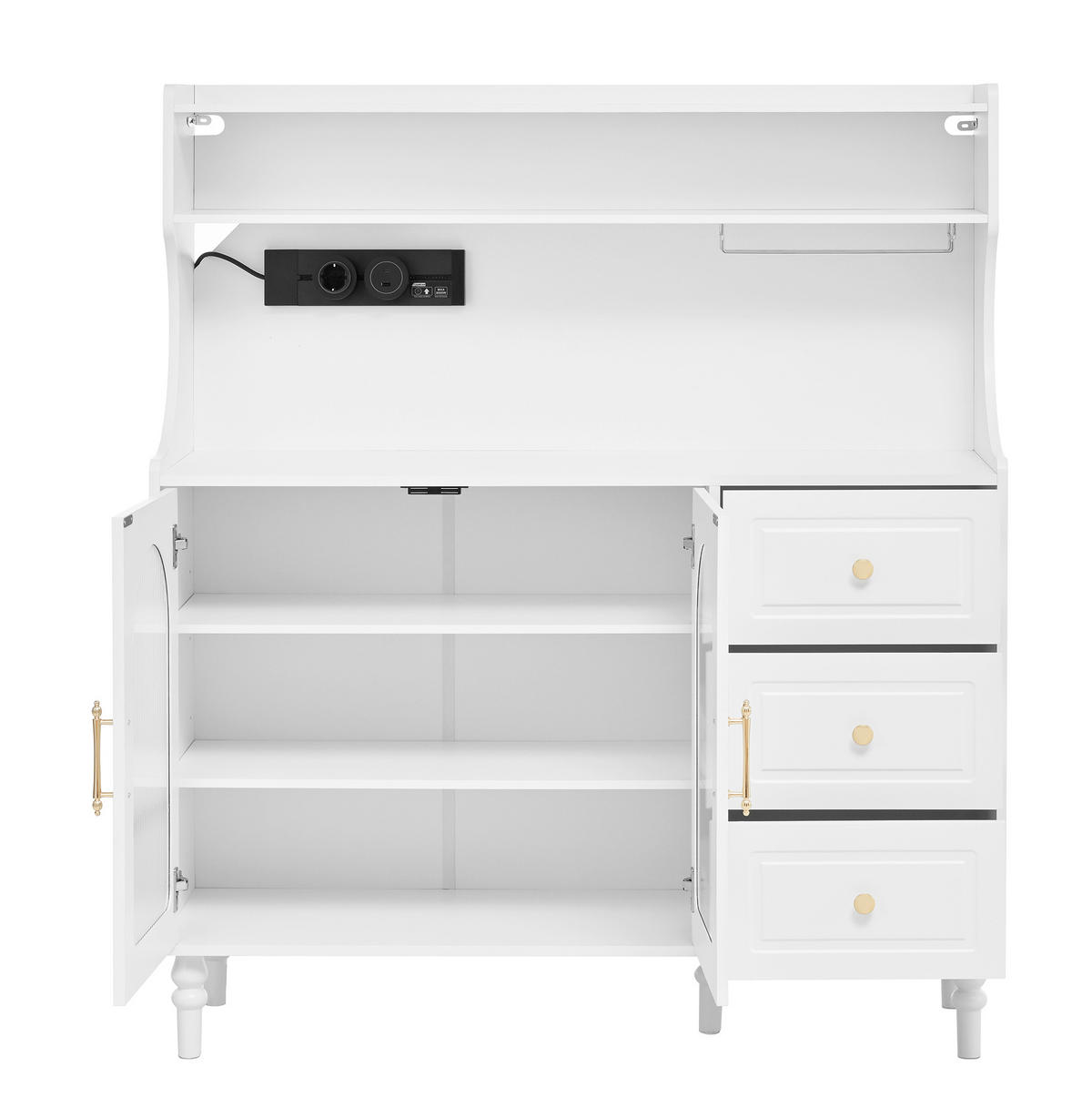 KOMODA 120/40/81 cm s 6 predali, dvobarvnim retro videzom in MDF konstrukcijo, Naravna - naravne barve, leseni material (120/81/40cm) - Redom