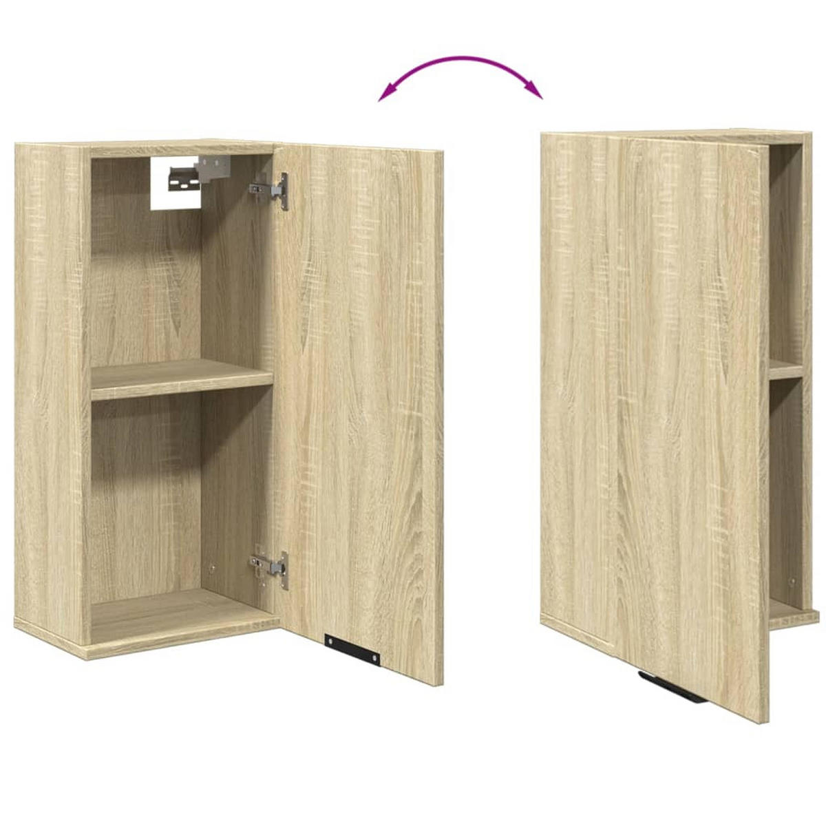 WAND-BADSCHRANK Sonoma-Eiche 32/20/67 Cm - Braun, Holzwerkstoff (20/67/32cm) - vidaXL
