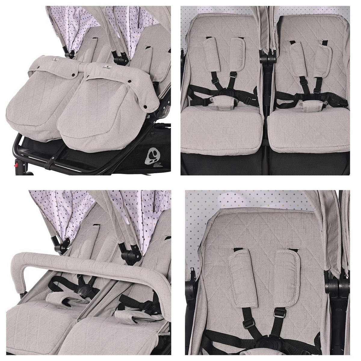 DUO klappbar verstellbar Fußabdeckung Wickeltasche - Schwarz, Metall (76/88/105cm) - Lorelli