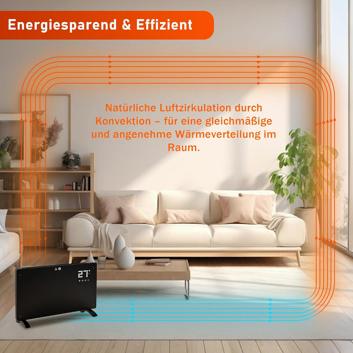 HEIZUNGSLÜFTER Hearthflow 22.5/85.0/43.5 cm - Schwarz, Metall (85/43.5/22.5cm) - ZMH