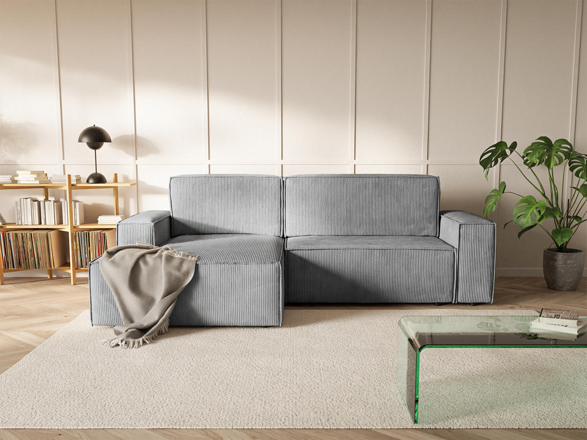 ECKSOFA Kokko mit Schlaffunktion, Grau - Grau, Textil (267/167cm) - Fedve