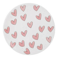 FRÜHSTÜCKSTELLER Rosa Herzen in Rosa - 22cm - Pink, Keramik (21.8/21.8/2.5cm) - Blond Amsterdam