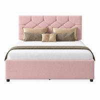 POLSTERBETT mit Rollbett 140x200 cm Samt Pink - Pink, Metall (140/200cm) - Meubliv