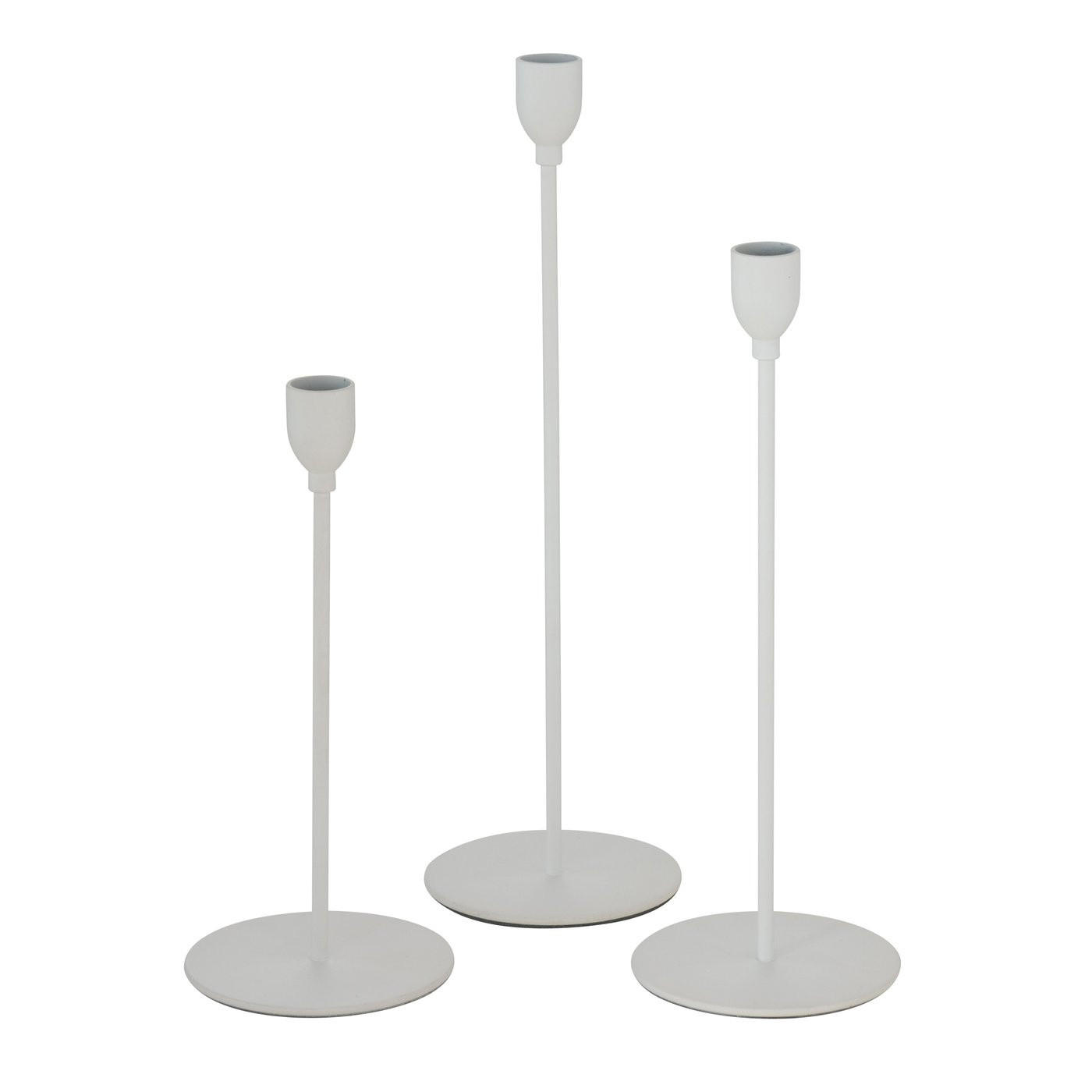 METALLKERZENHALTER 3er Set Malte - Weiß, Metall (10/33/10cm) - Boltze Home