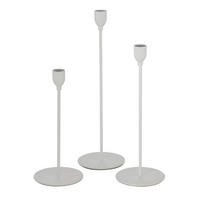 METALLKERZENHALTER 3er Set Malte - Weiß, Metall (10/33/10cm) - Boltze Home