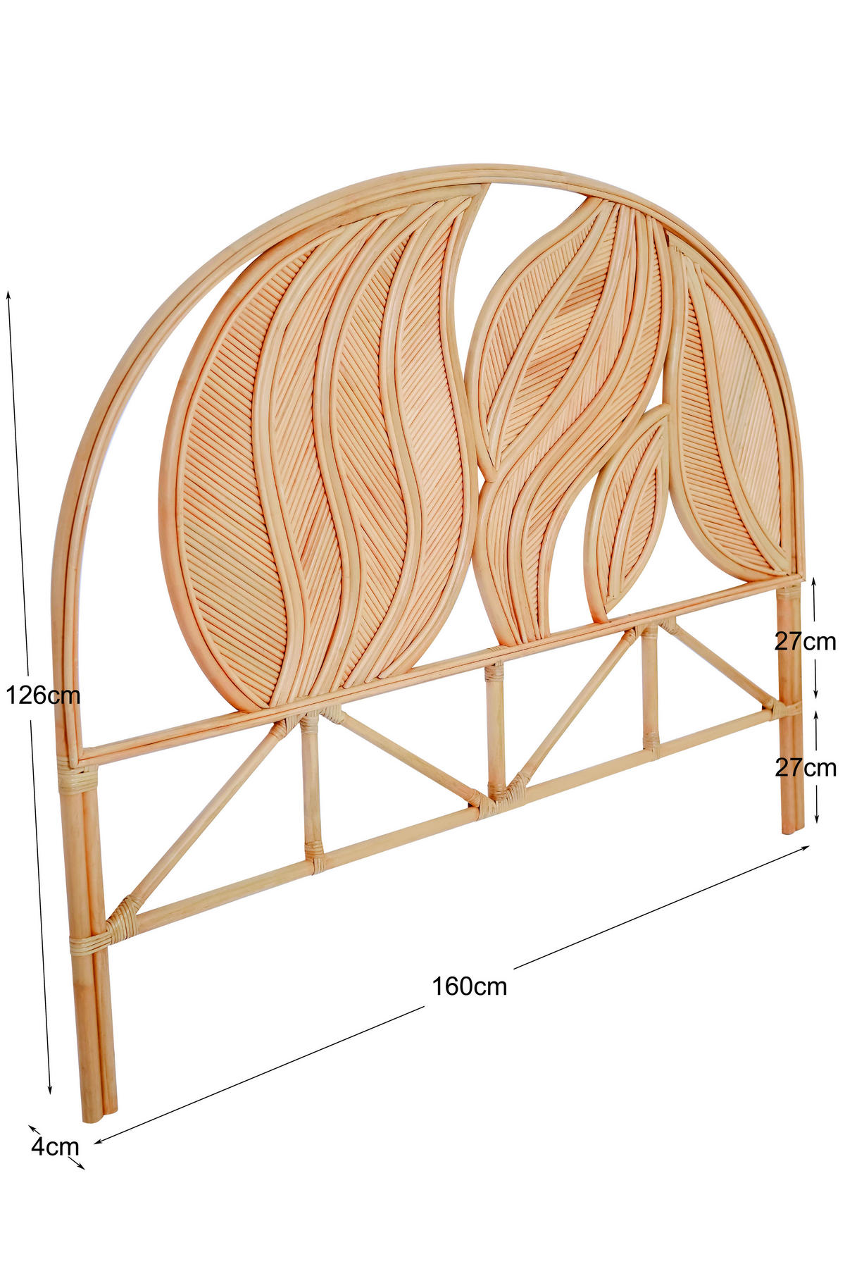 BETTKOPFTEIL Rund Braun 160 x 4 x 141 (cm) - Braun, Holz (160/141/3.8cm) - Nordlys