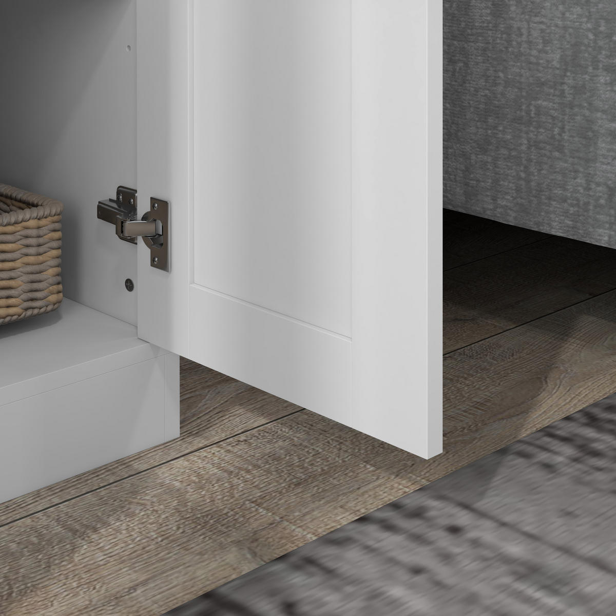 HIGHBOARD DE-11074 2 Türen & 5 Böden (3 verstellbar) Weiß - Weiß, Holzwerkstoff (36.5/175/60cm) - ComfortXL