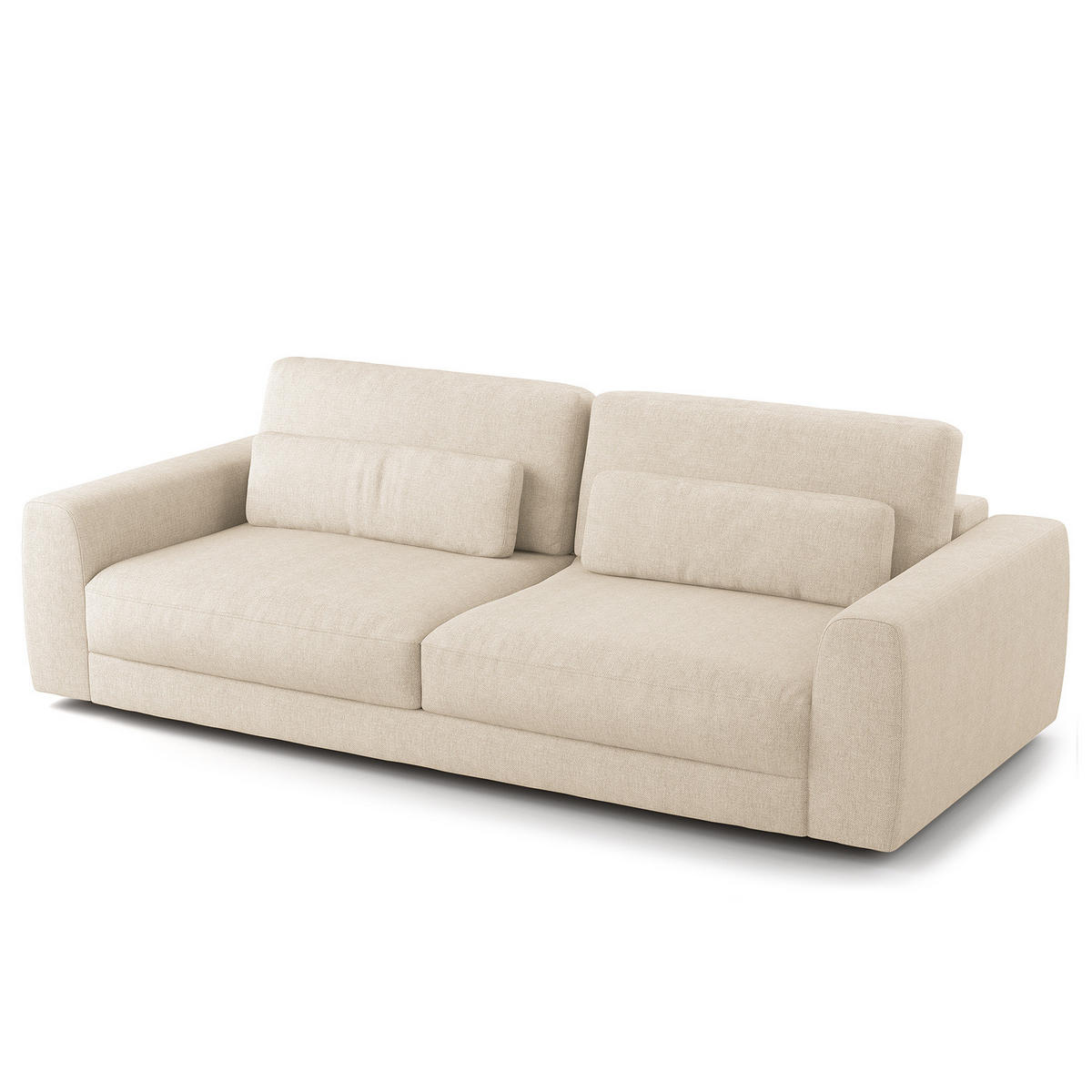 3-SITZER SOFA - Beige/Schwarz, Kunststoff/Textil (252/80/117cm) - home24