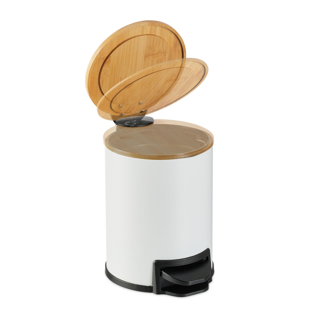 BAD-MÜLLEIMER - Weiß, Holz/Kunststoff (17/22.5/23cm) - Relaxdays