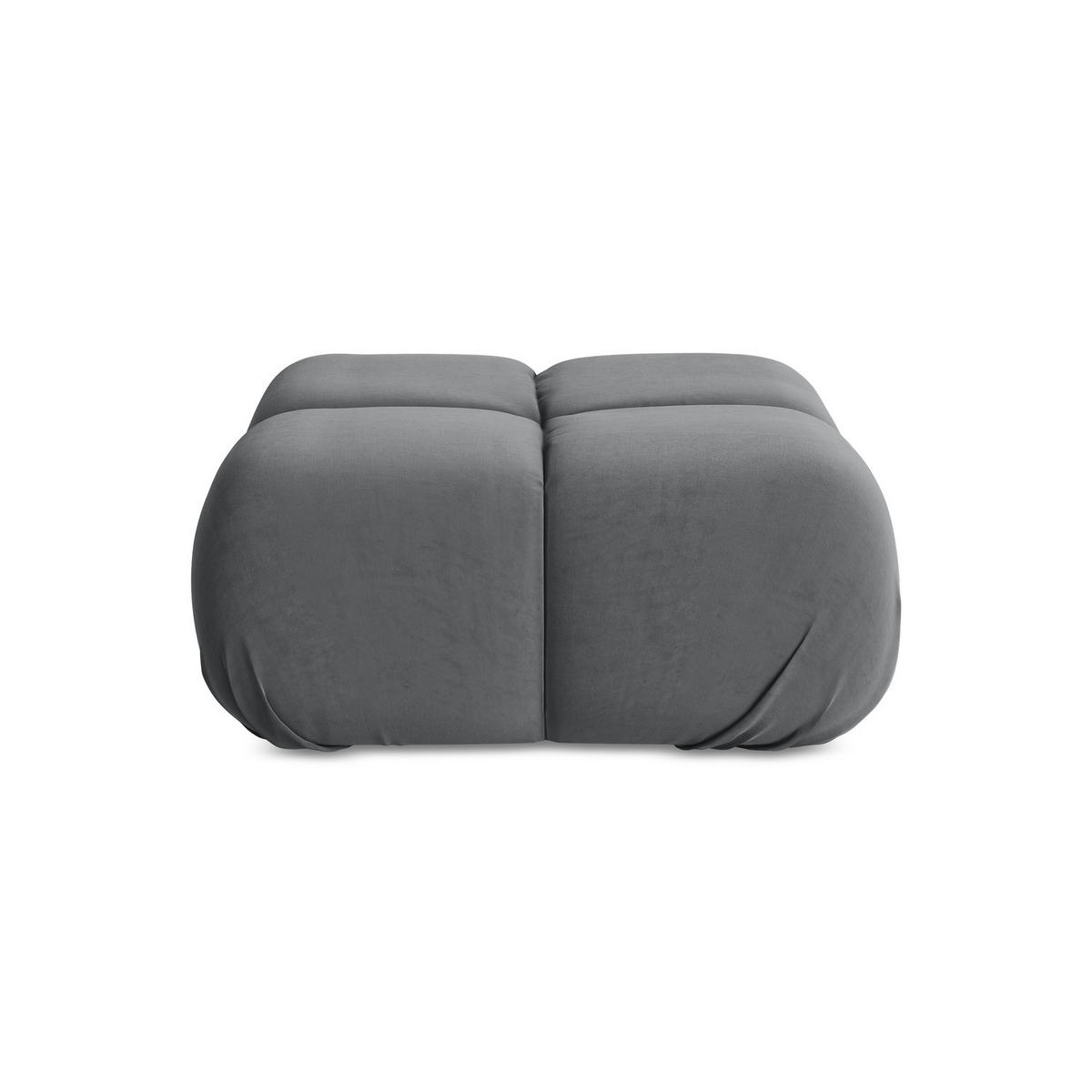 POUF Samt Stoff Grau - Dunkelgrau/Schwarz, Kunststoff/Textil (95/41/95cm) - LaMiaSofa