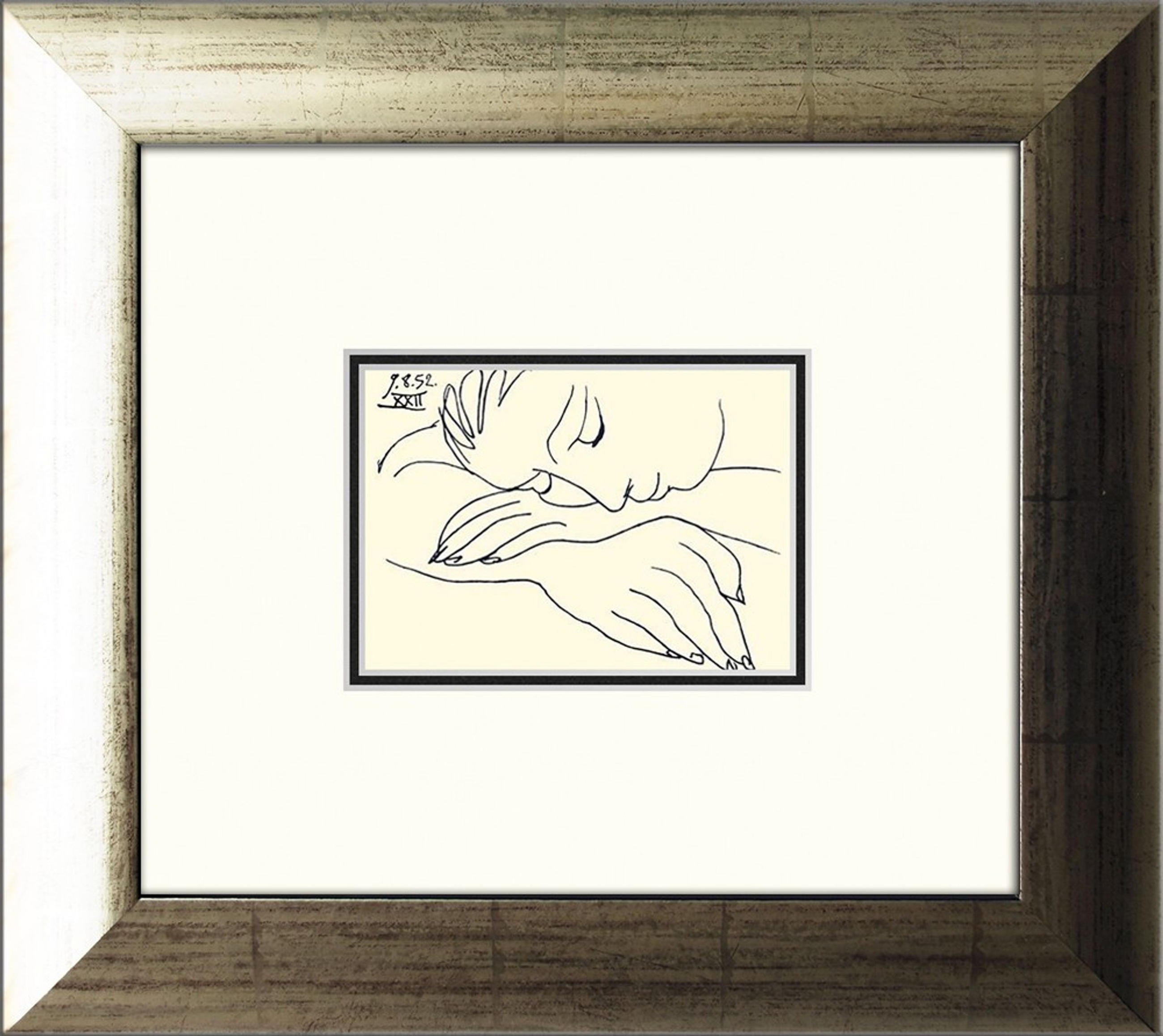 BILD gerahmt 35x39 cm Pablo Picasso „Sleeping woman“ - Beige, Holz (39/35cm) - artissimo