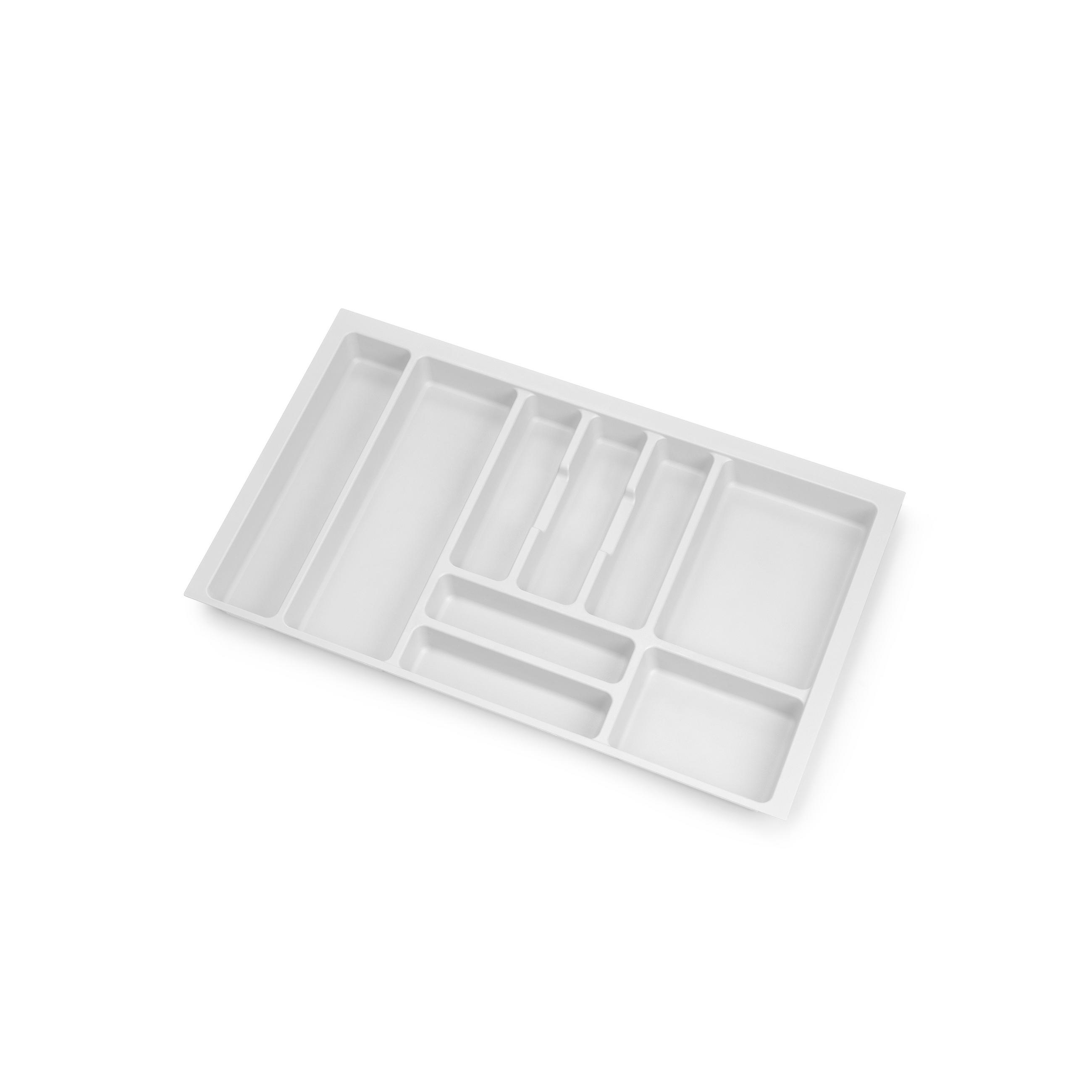 BESTECKEINSATZ Optima Vertex/Concept, Tiefe 500mm, Plattenstärkenstärke 16mm, Modul 800mm, Kunststoff, weiss - Weiß, Kunststoff (76.5/5/52cm) - EMUCA
