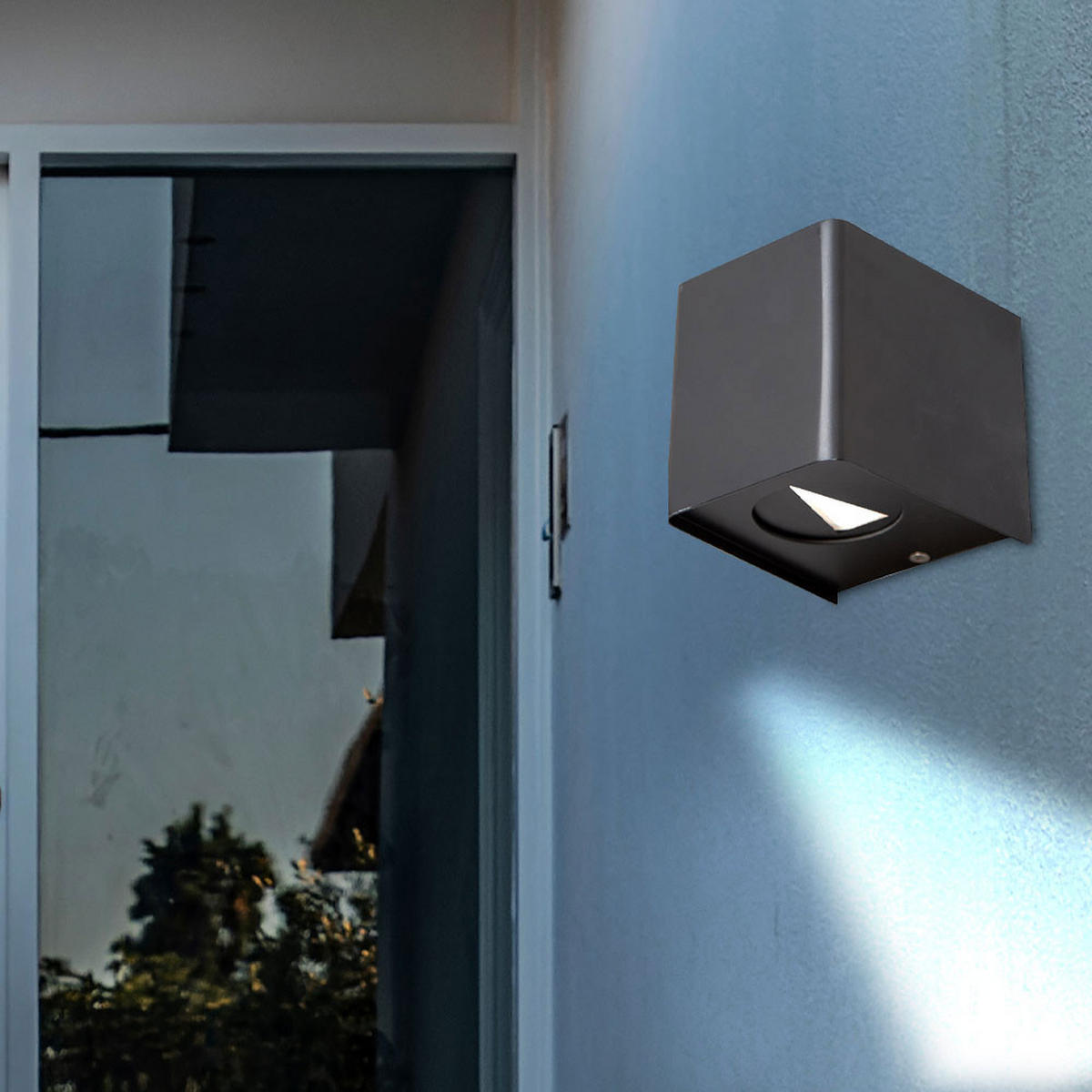 LED AUSSEN-WANDLEUCHTE HUSUM Schwarz - Schwarz, Kunststoff (10/11.5/10cm) - Nowa