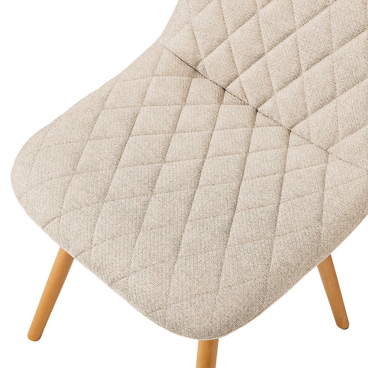 POLSTERSTUHL - Webstoff - Beige, Holz (46/85/57cm) - home24