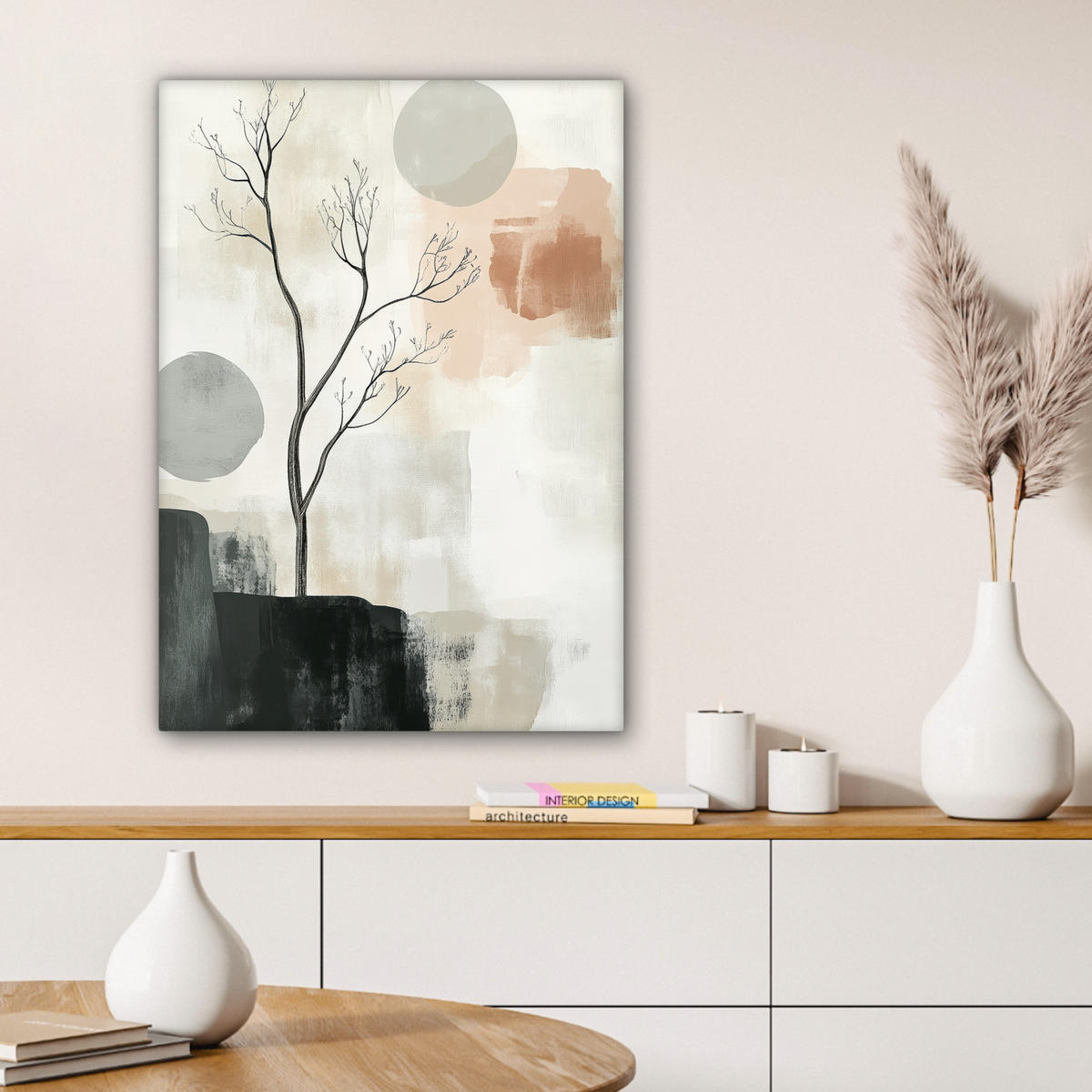 LEINWANDBILD Wabi sabi - Beige - Pflanze 60x80 cm - Sandfarben, Textil (60/80cm) - MuchoWow