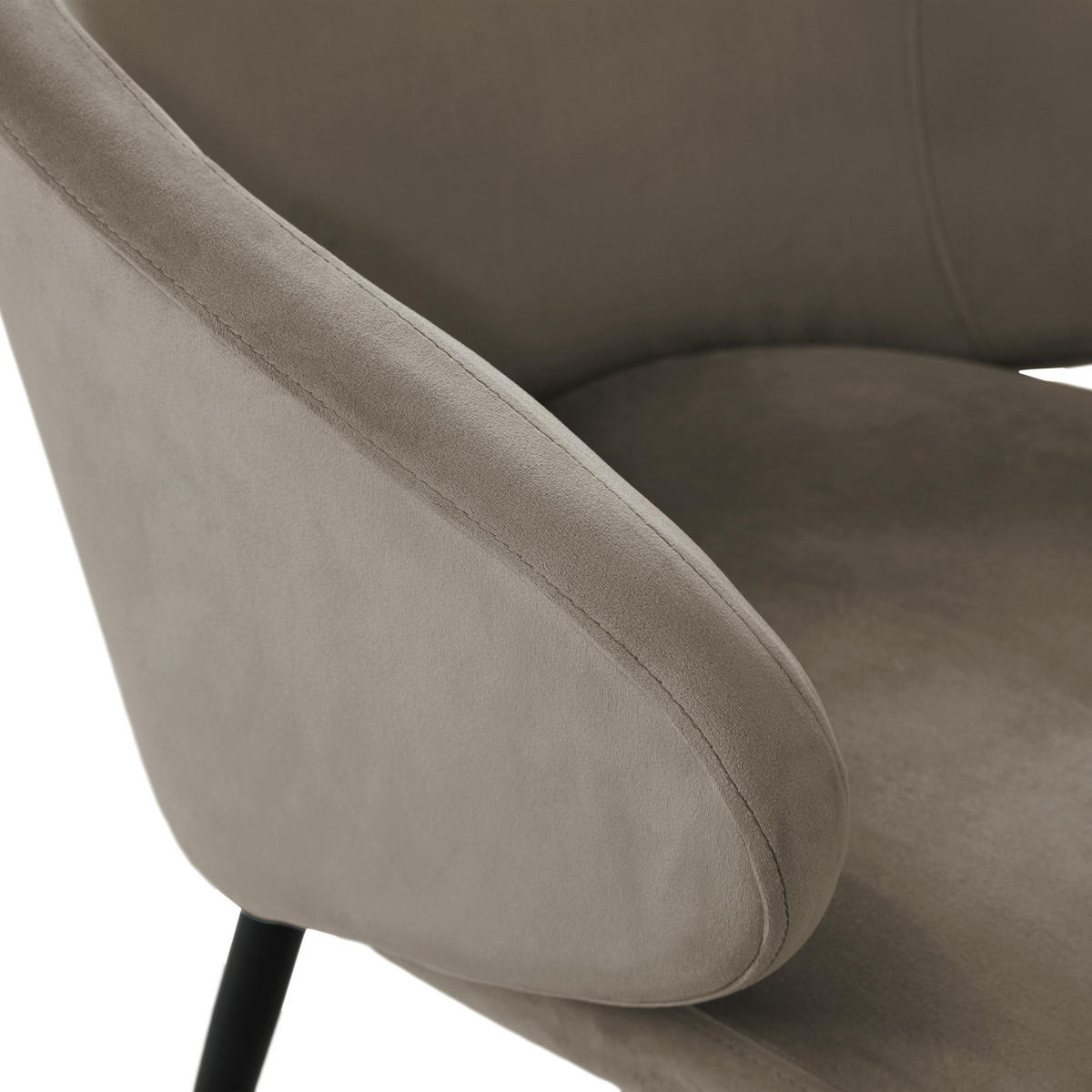 ESSZIMMERSTÜHLE AUDREY (2er Set) - Taupe/Schwarz, Textil/Metall (57/77/56cm) - SVITA
