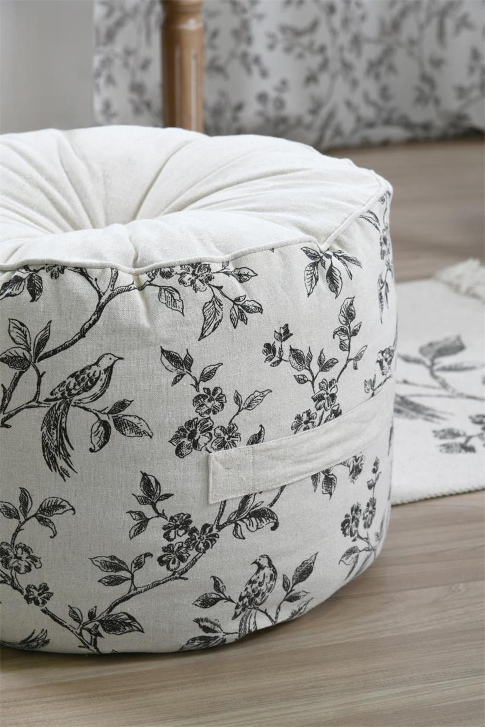 POUF Clarine Ø 40 cm - Weiß, Naturmaterialien (40/30/40cm)