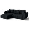 ECKSOFA L Form Verciani Schwarz 266/190/91 cm mit Schlaffunktion - Schwarz, Kunststoff/Textil (266/190cm) - AX Living