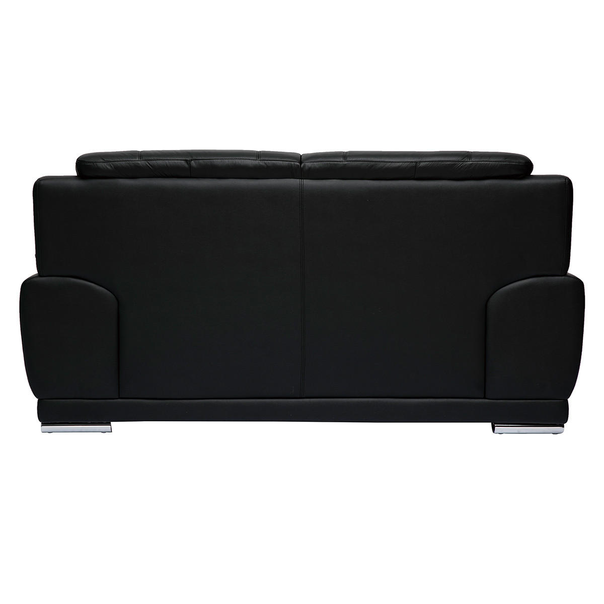 LEDERSOFA TAMARA 2-Sitzer Büffelleder schwarz Design - Schwarz, Leder (94/89/177cm) - Miliboo