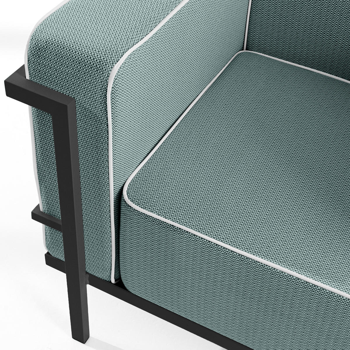 GARTENSESSEL TRIGLO Stahlgestell, Modern, Dunkelgrau - Dunkelgrün/Dunkelgrau, Textil/Metall (99/70/69cm) - KONSIMO®
