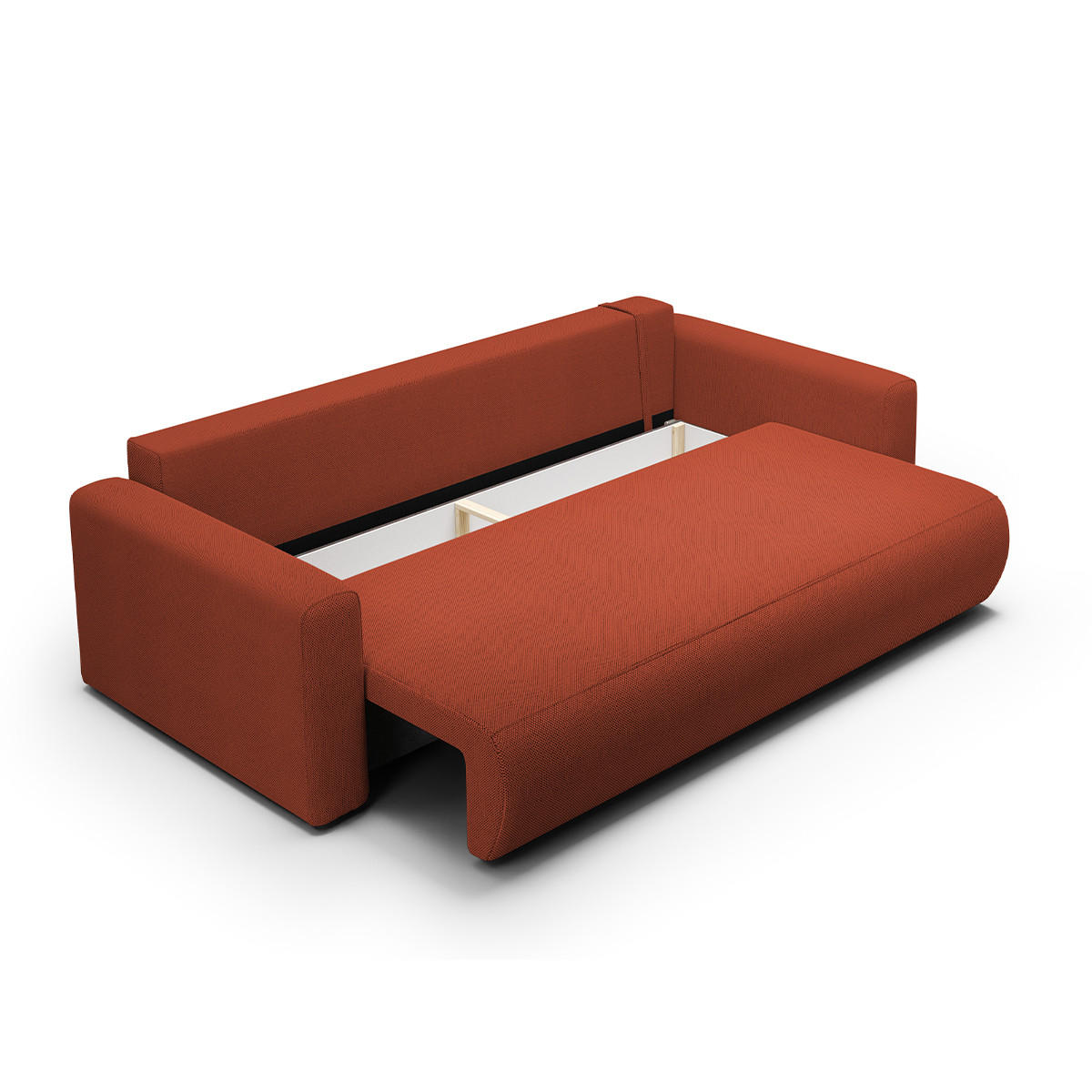 SOFA Evy 3 Sitzplätze Orange - Orange, Holz (238/82/105cm) - Petits-meubles