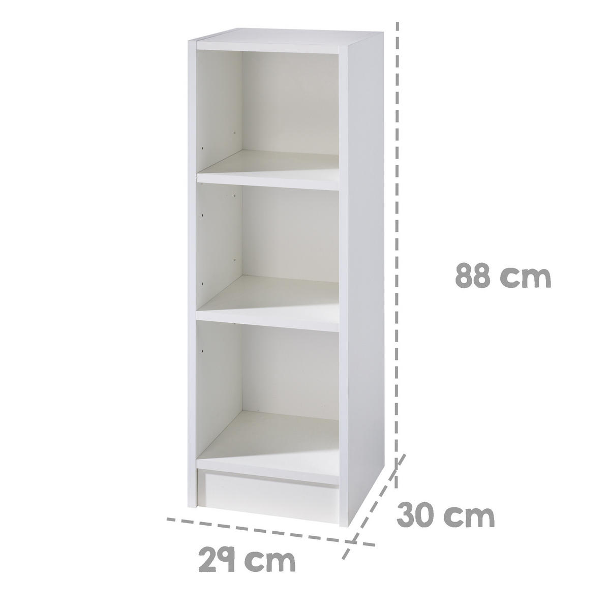 SEITENREGAL Maren - Weiß, Holzwerkstoff (29/88/30cm) - Roba