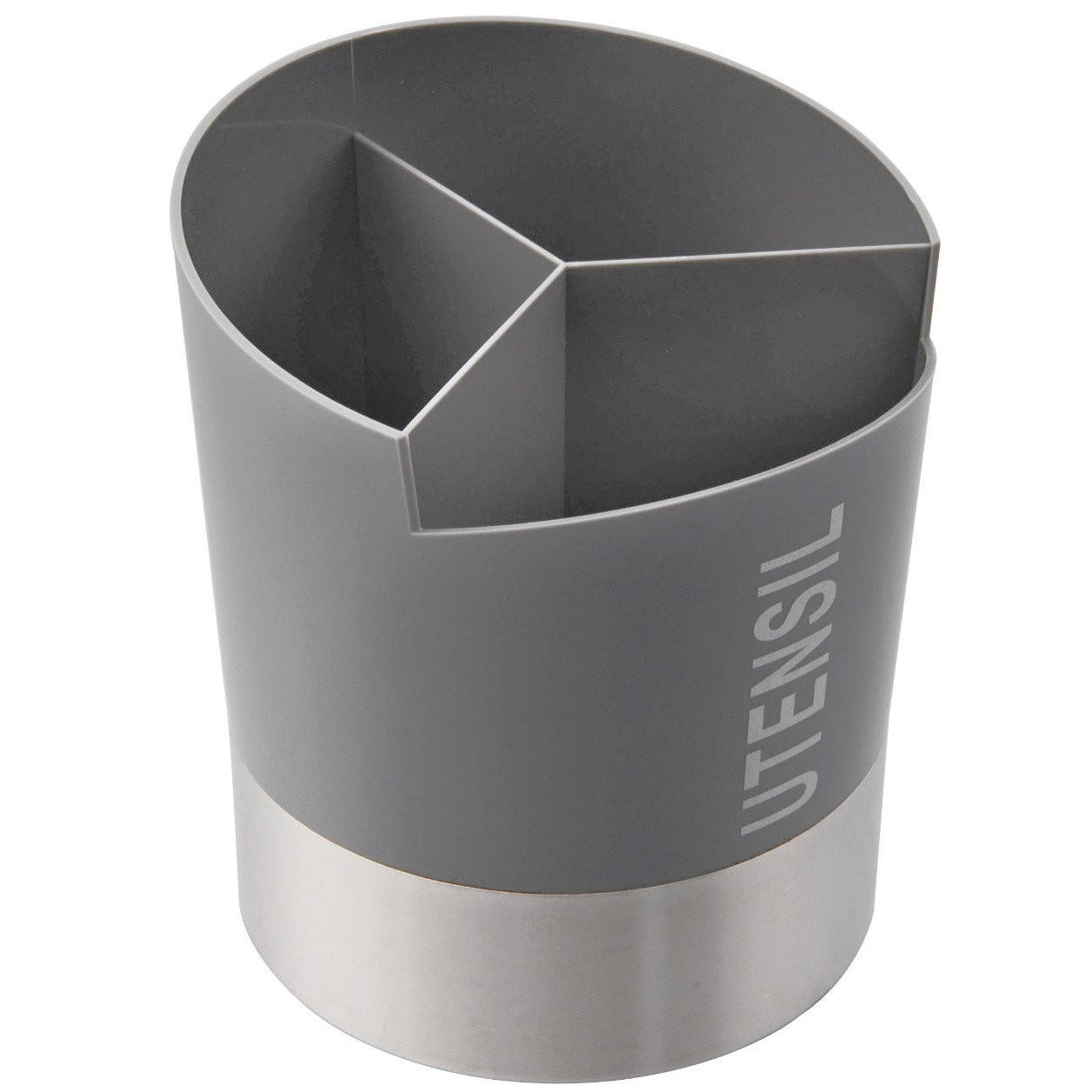 UTENSILIENHALTER Edelstahl / grau 15/15/17 cm - Grau, Kunststoff (15/17/15cm) - ZELLER