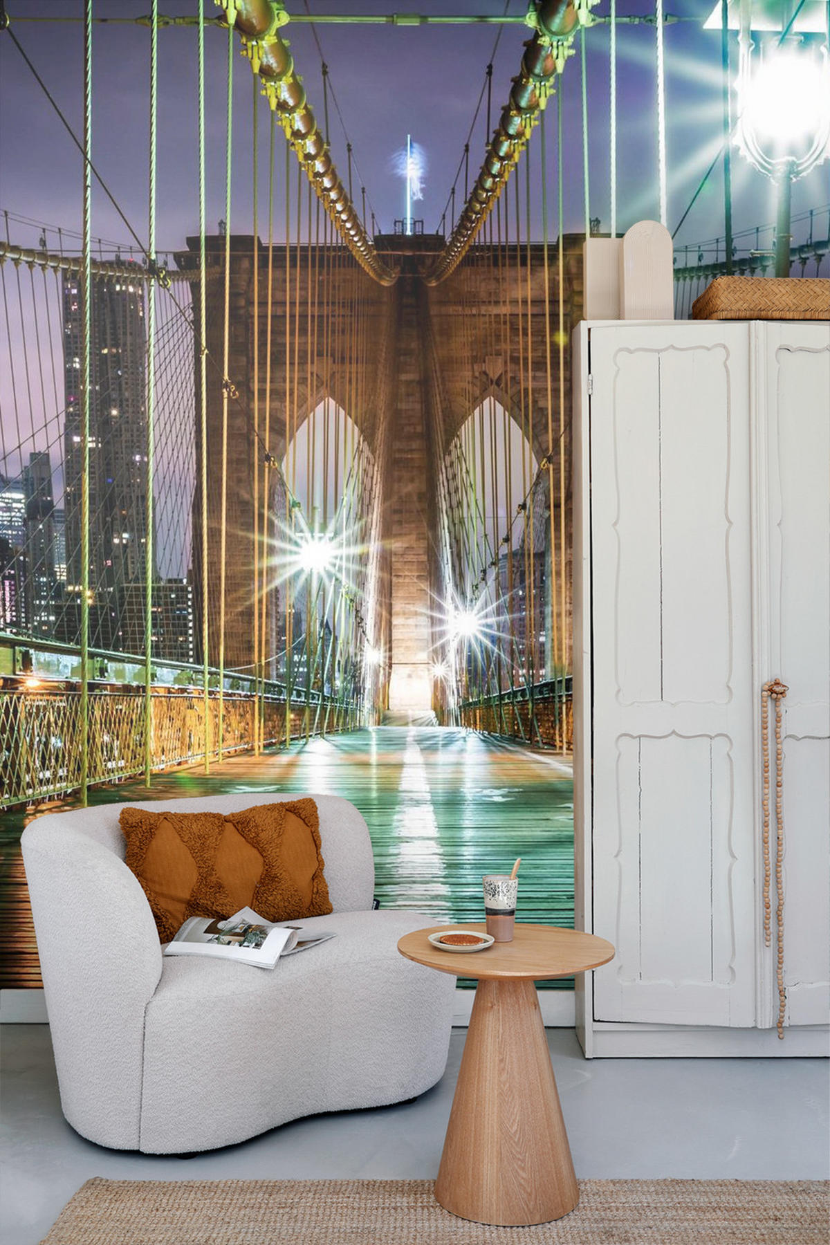 FOTOTAPETE Brooklyn Bridge New York 375 x 270 cm - Multicolor, Papier (375/270cm) - Sanders & Sanders