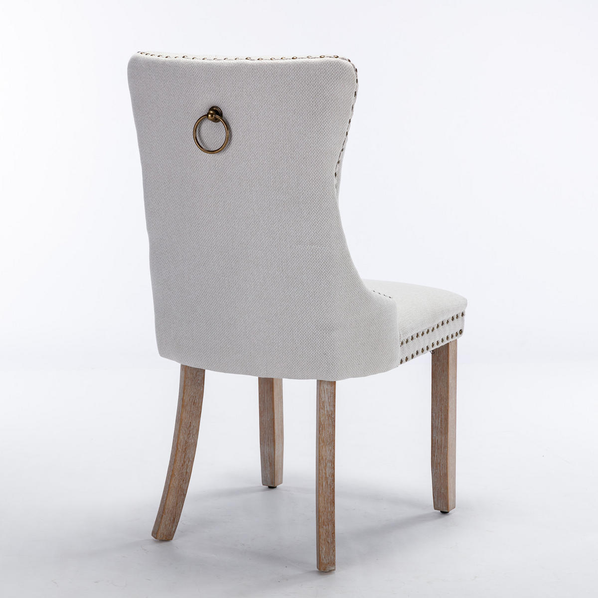 ESSZIMMERSTUHL 2er-Set aus Leinen mit Holzbeinen, Beige - Beige, Textil (65/95/50cm)