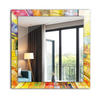 SPIEGEL 60 x 60 cm Rechteckig mit Aufdruck - Currygelb/Multicolor, Glas (60/60/0.4cm) - TULUP