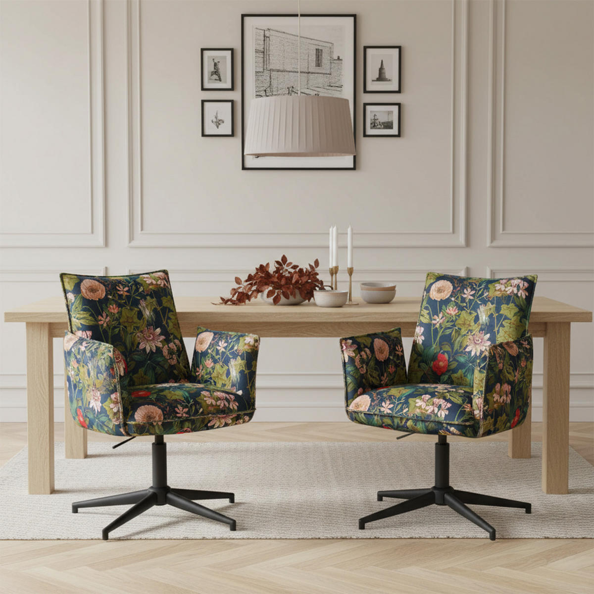 BÜROSTUHL Mika-Till - Multicolor/Schwarz, Textil/Metall (60/85/63cm) - DUBI Möbel