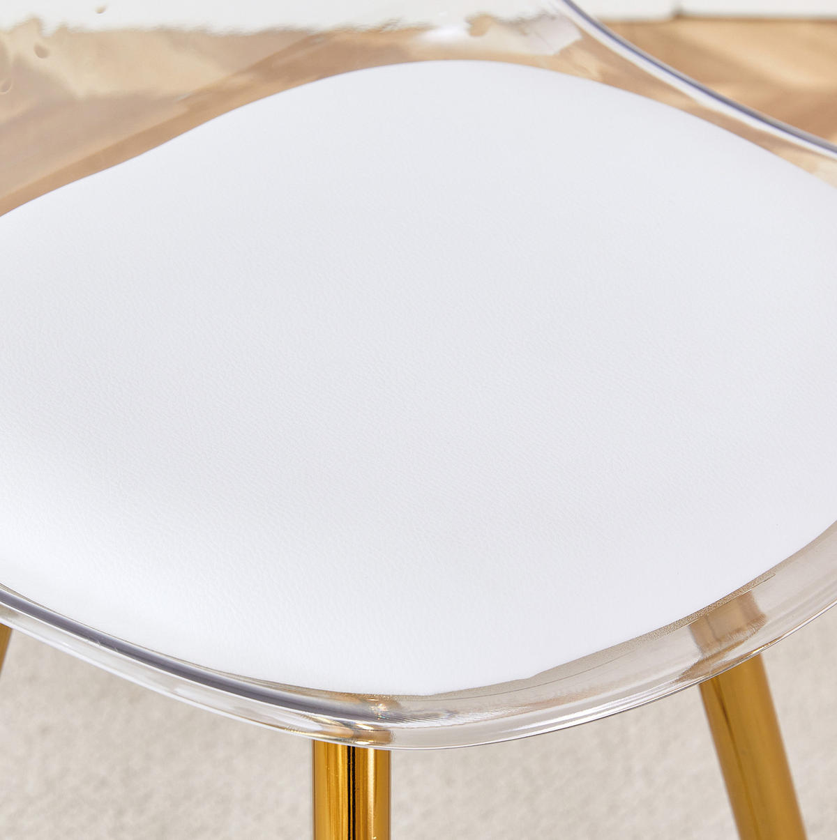 BARHOCKER 2er-Set mit Rückenlehne Metall/Kunststoff Gold Transparent - Goldfarben, Metall (33/96.5/38cm) - Meubliv