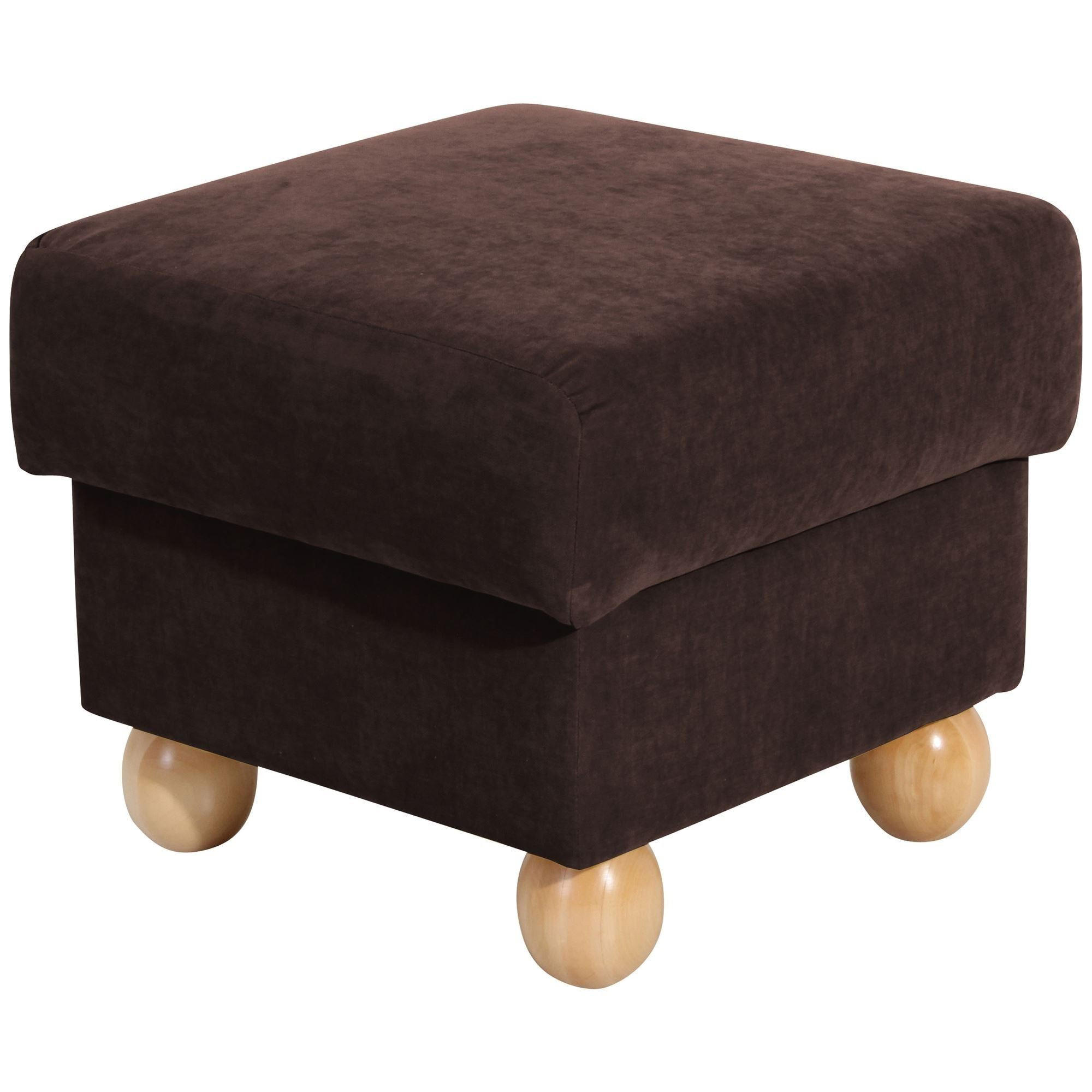 HOCKER Kasha Bezug Veloursstoff Buche natur / braun - Buchefarben/Braun, Kunststoff (54/48/54cm) - 58aufmkessel